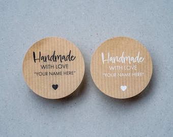 "Personalisierte Kraft ""Handmade with Love" Aufkleber/Kuchenetiketten/Backetiketten/Handgemachte Aufkleber/Hausgemachte Etiketten/Kleinunternehmen."