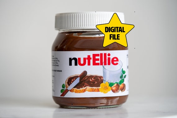 Personalised Mini Nutella Jar Label Digital File 