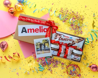 Personalised &quot;Inspired by&quot; Nutella & Kinder Bueno Chocolate Gift Box| Gift for Birthdays | Anniversary Gift | Gift for Him/Her | Custom Gift