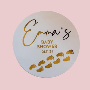 Stickers muraux personnalisés Baby Shower/Étiquettes pour baby shower/Faveurs de baby shower/Décorations de baby shower/Stickers pour sac de fête/Sexe révélateur