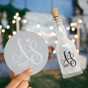 Adesivi monogramma personalizzati/Adesivi iniziali personalizzati per matrimonio/Etichette con nomi per matrimonio/Adesivi per bomboniere/Sigillo per buste/Decalcomania monogramma