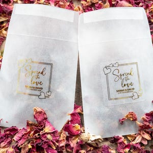 Custom Square "Spread the Love" Foil Wedding Stickers/Clear Foil Labels/Wedding Favour Stickers/Personalised Wedding Stickers/Wedding Labels