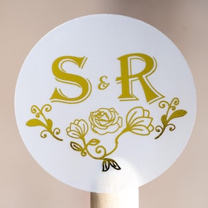 Custom Foil Monogram Sticker/Wedding Stickers/Favour Stickers/Wedding Favours/Wedding Stationary/Envelope Seals/Wedding Labels/