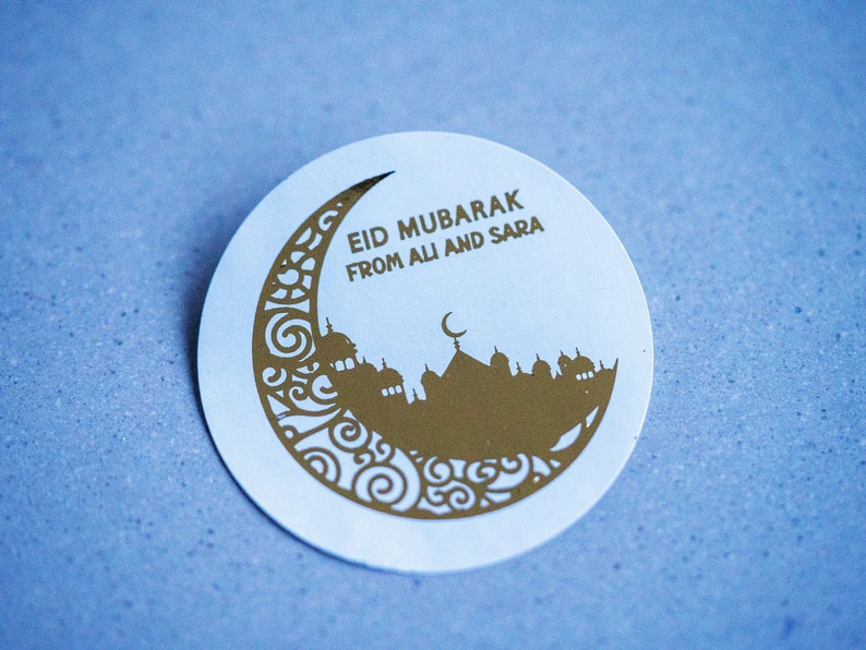 Personalised Eid Mubarak Sticker/Foil Eid Sticker/Eid Mubarak Label/Eid Gift Stickers/Eid Packaging Stickers/Eid Stickers 002 image 1