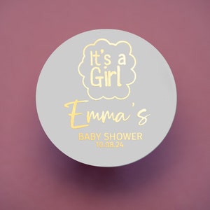 Adesivi in lamina per baby shower It's a Girl/Etichette per baby shower/Bomboniere per baby shower/Decorazioni per baby shower/Adesivi per sacchetti per feste/Adesivi personalizzati