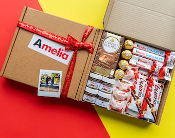 Nutella & Kinder inspirierte personalisierte Geschenkbox - Nutella-Geschenke für Geburtstage, Jubiläumsgeschenke, Muttertagsgeschenk, Geschenk für Sie oder Ihn