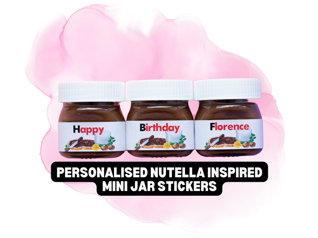 Personalised Nutella Inspired Stickers for Mini Nutella Jars - Perfect ...