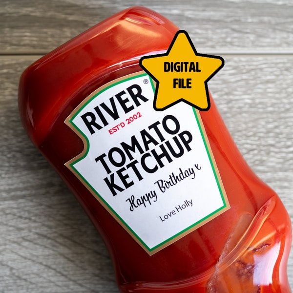 Personalised Ketchup Bottle Label Spoof- DIY Gift idea for Christmas, Birthday, Anniversaries, Hen Party, Secret Santa Gift [DIGITAL DESIGN]