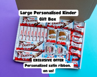 Cadeau personnalisé Pick N Mix boîte aux lettres Kinder & Nutella - panier de chocolats, coffret cadeau Kinder, cadeau d'anniversaire, cadeau de fête des mères, cadeau de l'Aïd