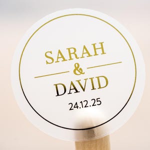 Personalised Foil Round Wedding Stickers/Clear Foil Labels/Wedding Favour Stickers/Custom Wedding Stickers/Wedding Labels/Hen Party Sticker