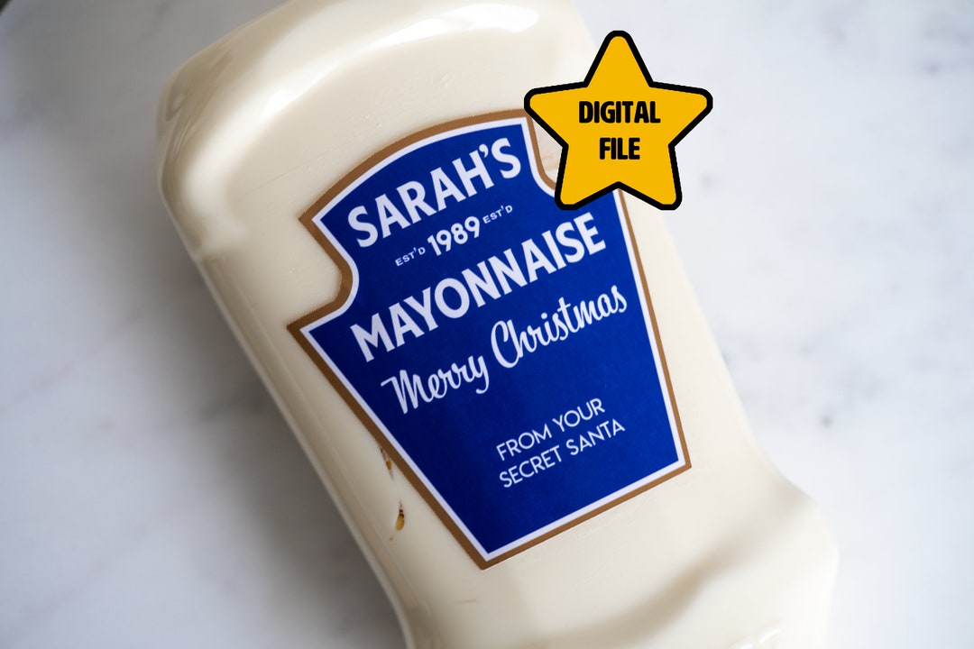 Personalised Mayonnaise Spoof Label DIY Gift Idea for Christmas Gifts