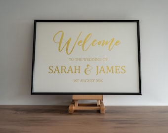 Personalised Wedding Sign/Wedding Table Signage/A4 or A3 Sign/Welcome Sign/Gold Sign/Wedding Guest Sign/Foil Wedding Sign/Reception Signs