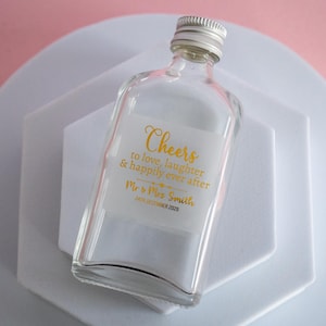 Custom Square Shot Bottle Foil Stickers/Wedding Favour Stickers/Wedding Drink Stickers/Alcohol Bottle Labels/Alcohol Favours/Foil Labels