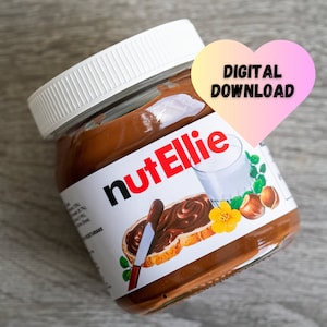 Personalisierter Nutella inspirierter Glasaufkleber - Kundenspezifisches Etikett - personalisiertes Geschenk für Geburtstage, Jubiläen, Weihnachtsgeschenk - Nutella Aufkleber