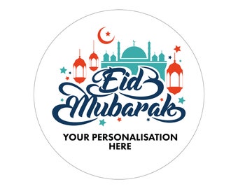 Adesivo personalizzato Eid Mubarak/Adesivo Eid in lamina/Etichetta Eid Mubarak/Adesivi regalo Eid/Adesivi imballaggio Eid/Adesivi Eid 003
