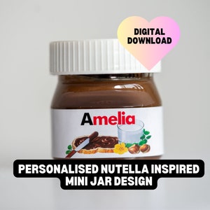 Personalizzata ispirata all'etichetta Mini Nutella Design digitale Idea regalo fai da te per compleanni, matrimoni, addii al nubilato, baby shower o eventi immagine 1