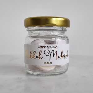 Personalised Foil Sweet Jar Favours/Jar Wedding Favours/Party Favours/Glass Jar Favours/Hen Party Favours/Baby Shower Party Favours
