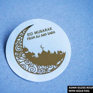 Personalised Eid Mubarak Sticker/Foil Eid Sticker/Eid Mubarak Label/Eid Gift Stickers/Eid Packaging Stickers/Eid Stickers 002 image 2