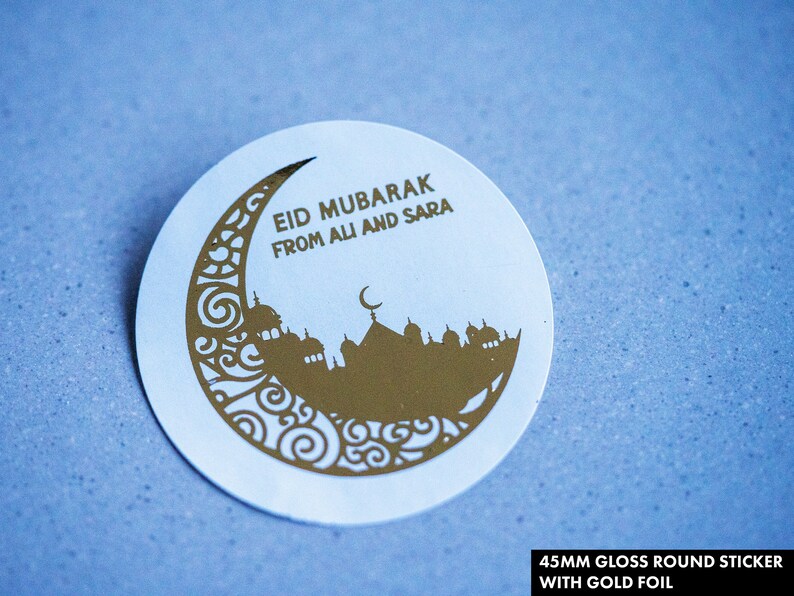 Personalised Eid Mubarak Sticker/Foil Eid Sticker/Eid Mubarak Label/Eid Gift Stickers/Eid Packaging Stickers/Eid Stickers 002 image 2