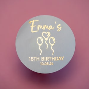 Pegatinas de papel metalizado personalizadas para cumpleaños/Etiquetas de cumpleaños/Regalos de cumpleaños/Decoraciones para fiestas de cumpleaños/Pegatinas para bolsas de fiesta/Sellos para sobres