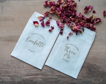 Custom DIY Foil Glassine Confetti Bags/Wedding Favours/Confetti Packets/Wedding Confetti/Seed Packets/Tissue Packets/Party Favours