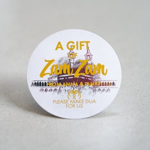 Autocollants personnalisés ZamZam en feuille métallisée eau/Cadeaux Zam Zam/Cadeaux du hajj et de la Omra/Autocollants islamiques/Faveurs de mariage Zam Zam
