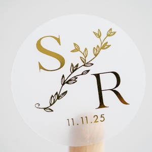 Personalised Metallic Foil Wedding Monogram Stickers/Custom Initial Wedding Stickers/Wedding Name Stickers/Gold Foil Wedding Stickers
