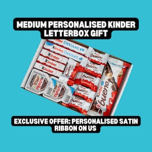 Personalised Medium Kinder Bueno & Nutella Letterbox Gift - Chocolate Hamper, Kinder Gift Box, Birthday Gift, Thank You Gift, Gift For Him