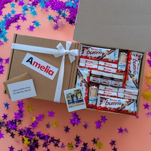 Niestandardowe pudełko prezentowe inspirowane Nutellą i Kinder Bueno Chocolate/Idealny prezent urodzinowy/Prezent rocznicowy/Prezent dla niego/Prezent dla niej/Prezent dla chłopaka