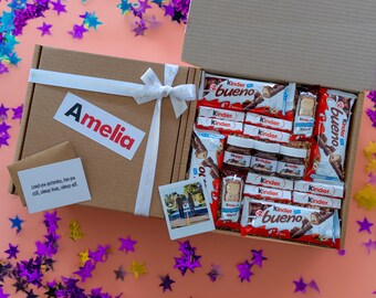 Custom Inspired by Nutella & Kinder Bueno Chocolate Gift Box/Perfect Birthday Gift/Anniversary Gift/Gift for Him/Gift for Her/Boyfriend Gift