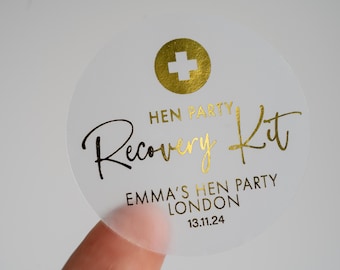 Hen Party Foil Custom Stickers/Hen Do Labels/Hen Party Favours/Hen Party Bags/Bridal Shower Decorations/Bachelorette Party/Hen Do Stickers