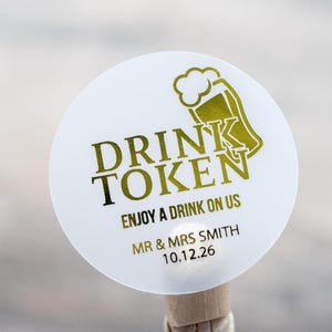 Pegatinas personalizadas para bebidas/Etiquetas de aluminio transparente/Pegatinas para recuerdos de boda/Pegatinas personalizadas para fiestas/Pegatinas para fiestas de aniversario