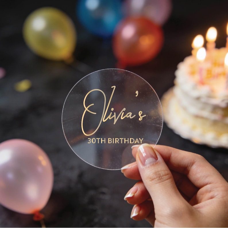 Personalised Foil Birthday Stickers | Round Gold Foil Name & Age Labels ...