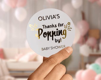 Adesivi per baby shower in lamina d'oro/Etichette per baby shower/Bomboniere per baby shower/Decorazioni per baby shower/Adesivi di ringraziamento/Adesivi per sacchetti per feste