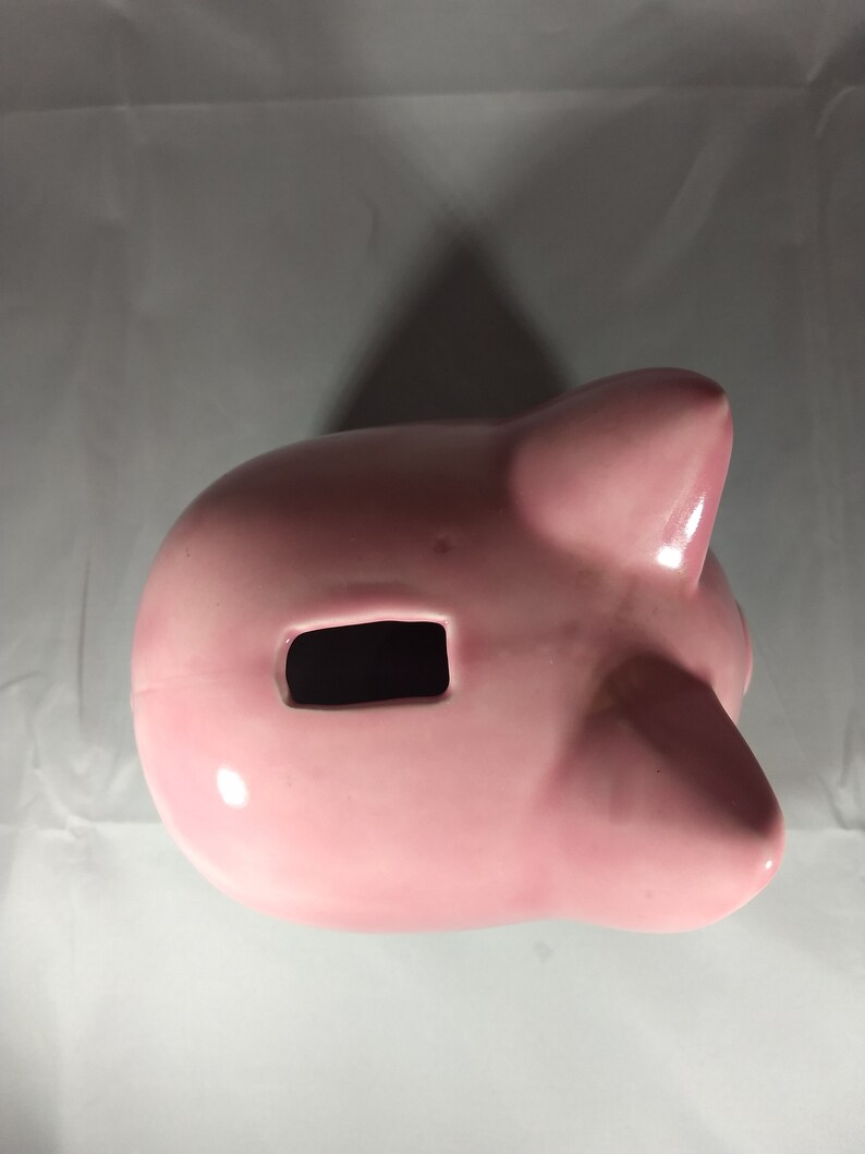 Pig coin bank. Vintage Piggy Bank Pink pig