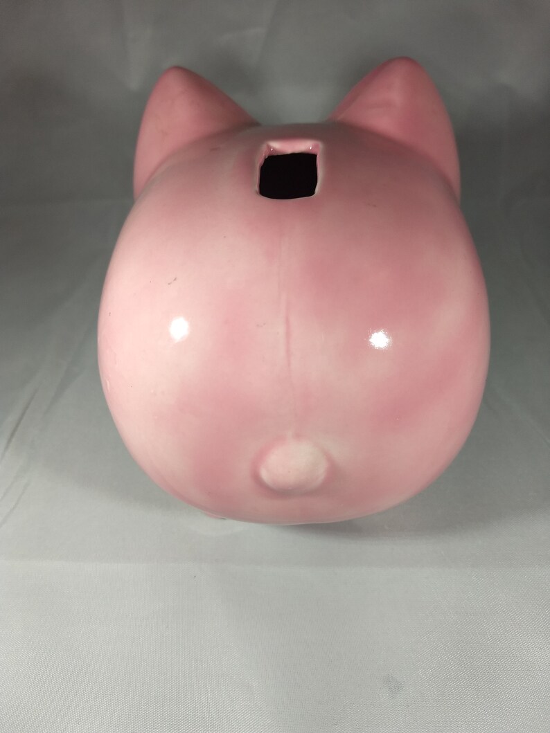 Pig coin bank. Vintage Piggy Bank Pink pig