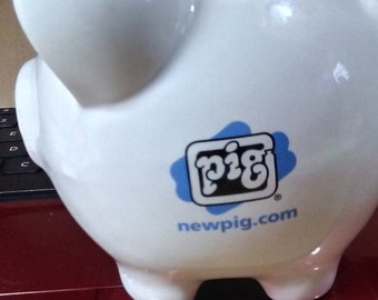 New White Ceramic Piggy Bank By newpig.com