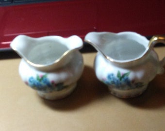 Vintage, Saji China, Hand Painted Sugar and Creamer Set