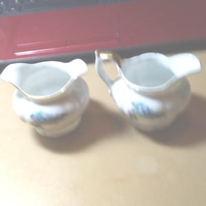 Vintage, Saji China, Hand Painted Sugar and Creamer Set