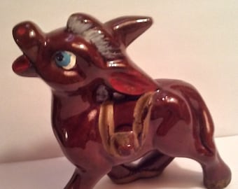 Vintage Japanese Redware Donkey, Burro.