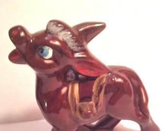 Vintage Japanese Redware Donkey, Burro.