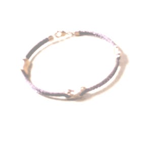 Copper Stiff Wire Bracelet With X Imbedded With Rhinestones, Vintage.