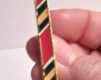 Mukti Colored Bar Pin, Enameled Metal.