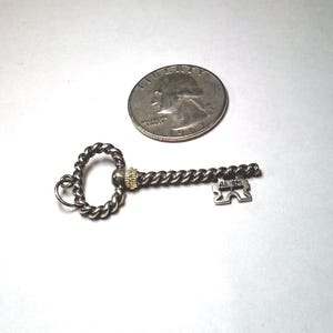 Skeleton Key Pendant, AE .925 Sterling AND 14 K Gold.