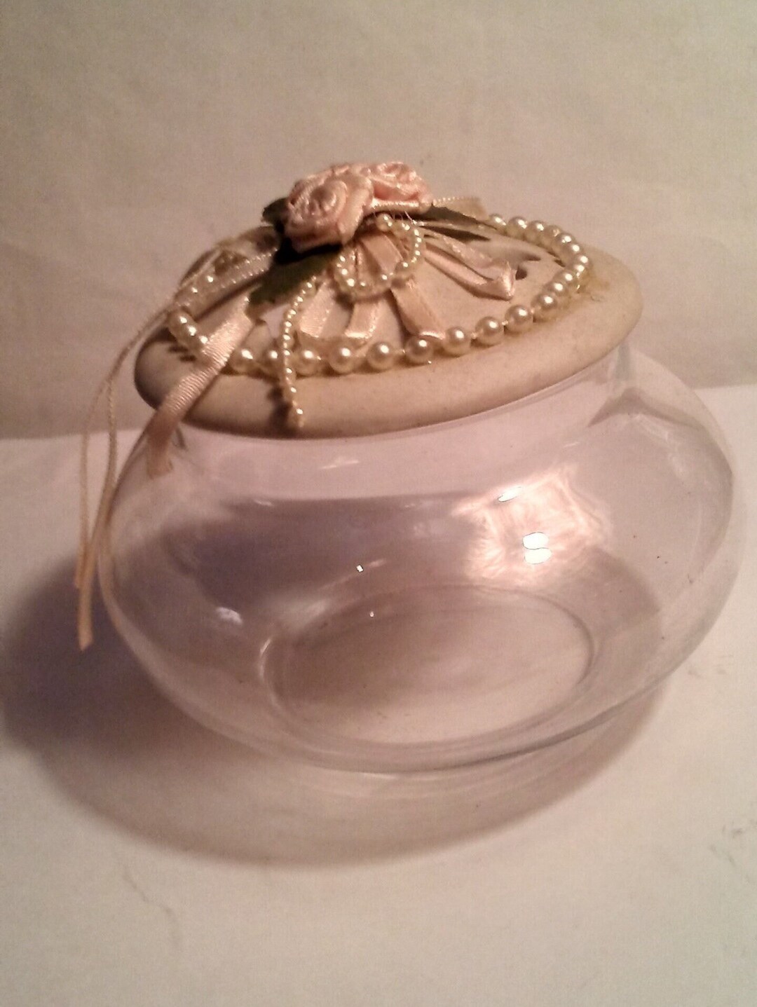 Glass Potpourri Dish With A Bisque Lid. Etsy