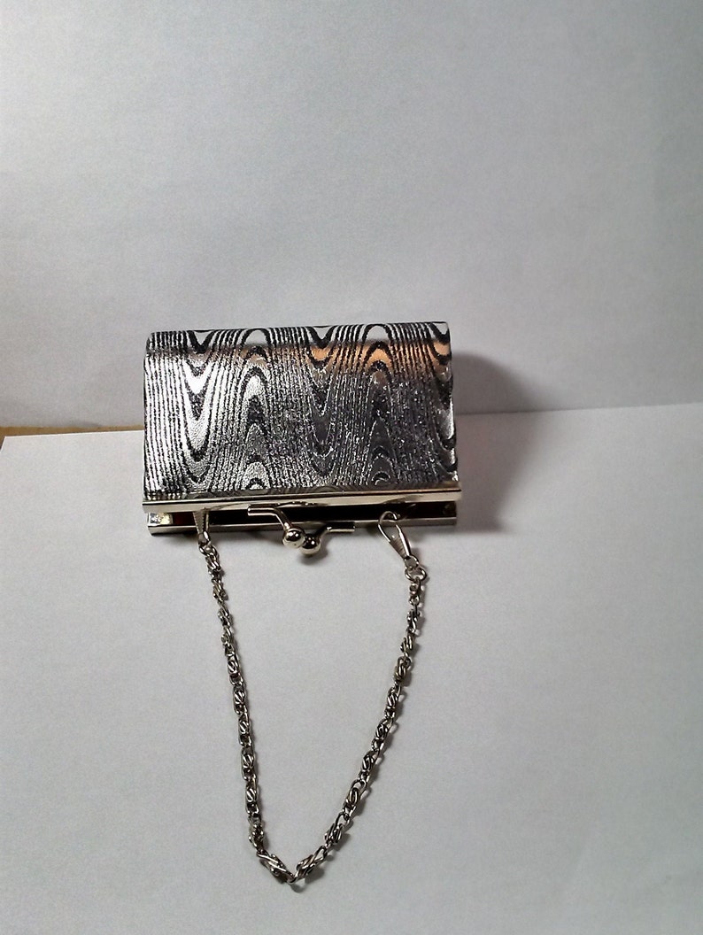 Vintage Tiny Bag Evening Purse With Chain Handle. Black and Etsy