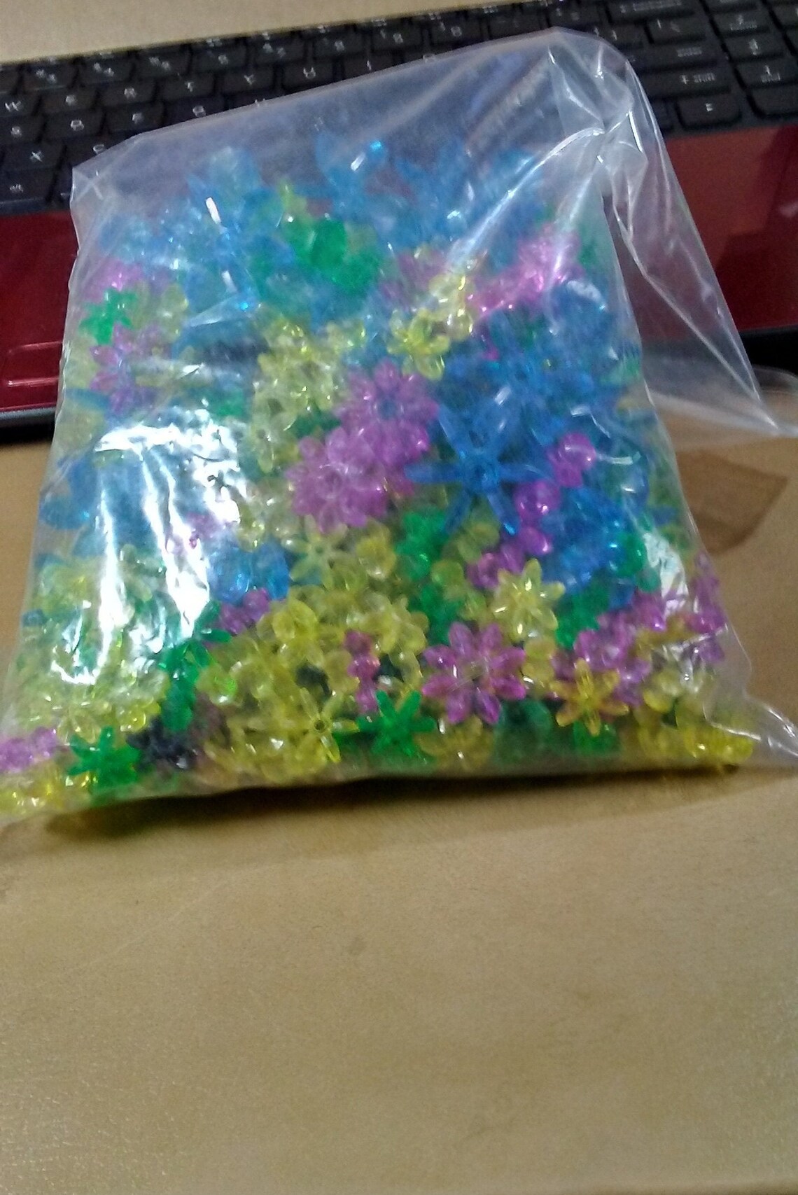 Bag of Plastic Paddle Wheel Beads 7 Ounces. Etsy