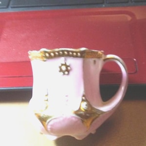 Collectable, Vintage Beautiful Pink Demetasse Cup, Toothpick, Match Holder.