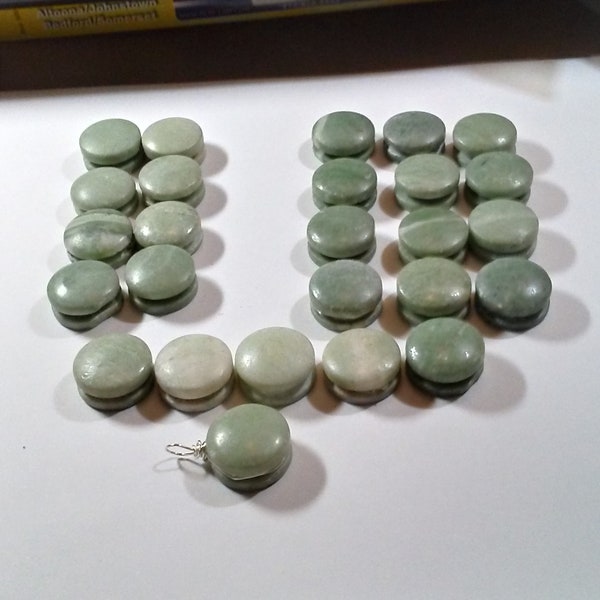 Ear Lobe Plugs, Stretchers. 3/4 Inch (20 MM) Natural Adventurine or Amazonite.