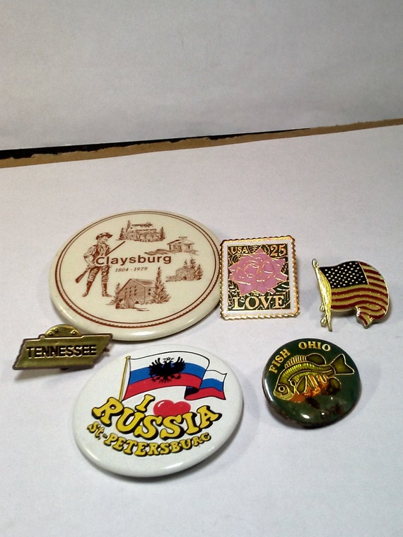 6 Pins, Badges. All Are Metal.